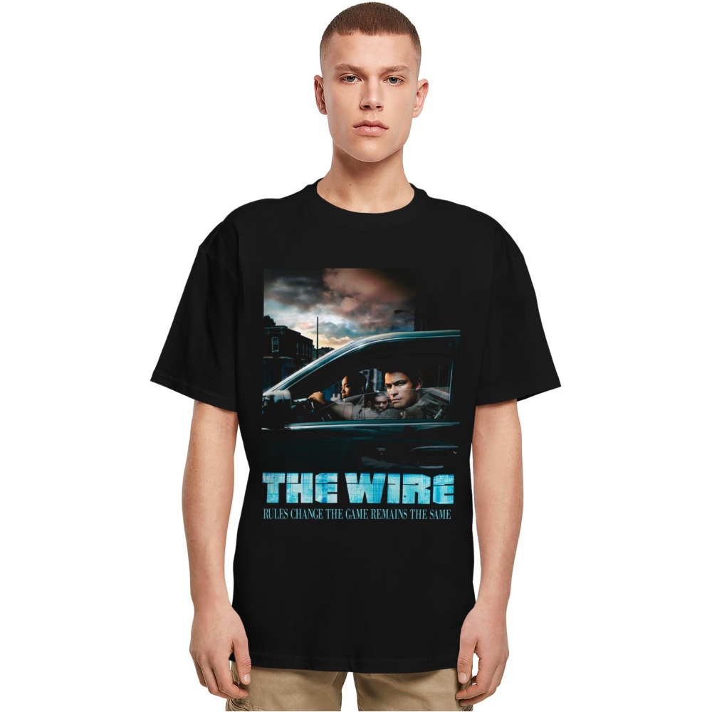 Merchcode The Wire - The Wire Poster Heavy Oversize Heren Tshirt - Zwart